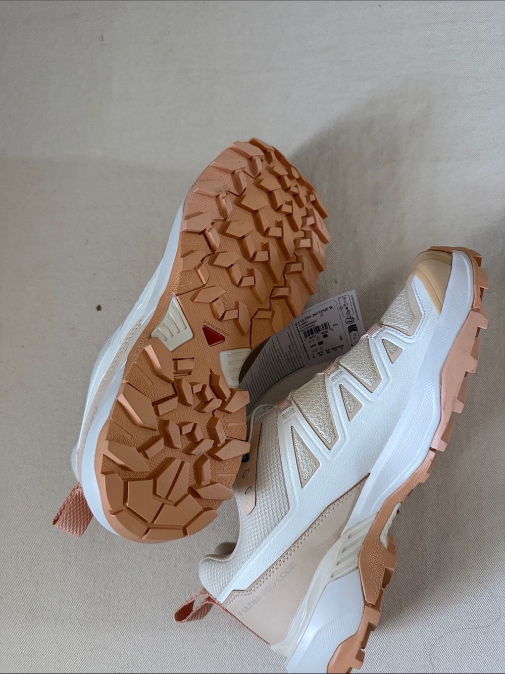 Salomon Women's peach/Tan Trail Sneakers - Lightweight Comfort - Picture 3 of 6